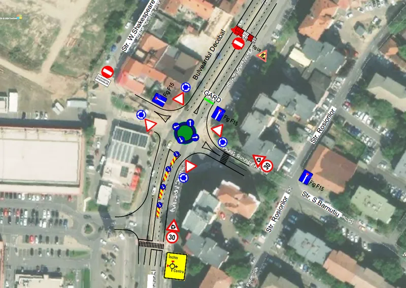 Încep lucrările la pasajul de sub B-dul Decebal. Care sunt  modificările în circulația rutieră