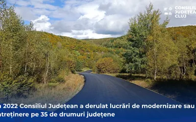 În 2022 Consiliul Județean a derulat lucrări de modernizare sau întreținere pe 35 de drumuri județene