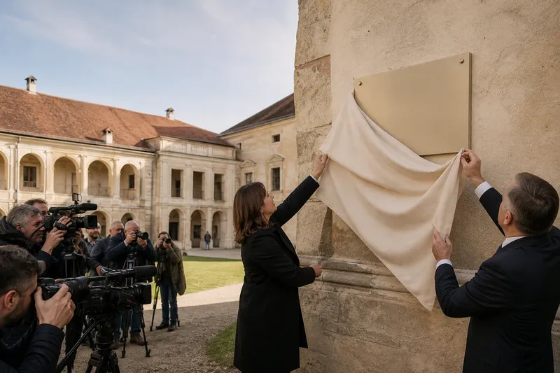 Dezvelire plachetei „Premiul European pentru Patrimoniu / Premiul Europa Nostra 2026” la Castelul Banffy, Răscruci