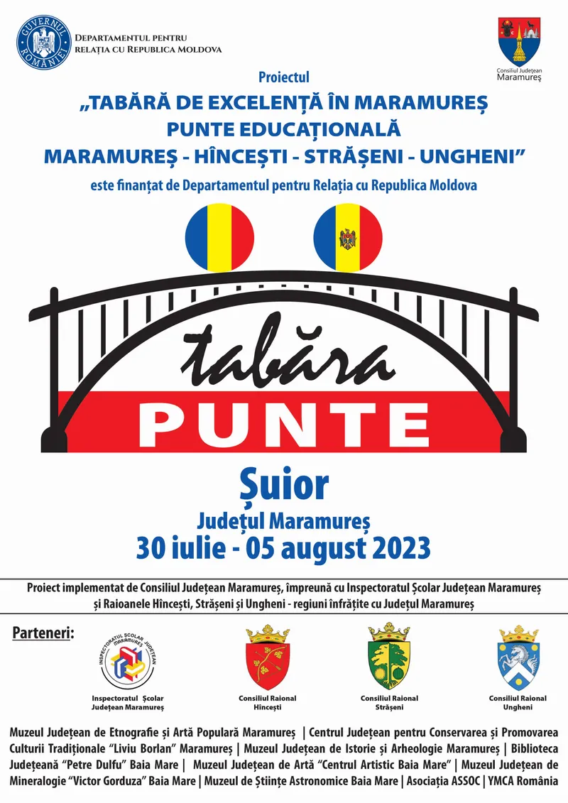 Se dă startul taberei „PUNTE” în Maramureș, pentru 40 de elevi olimpici din  România și Republica Moldova