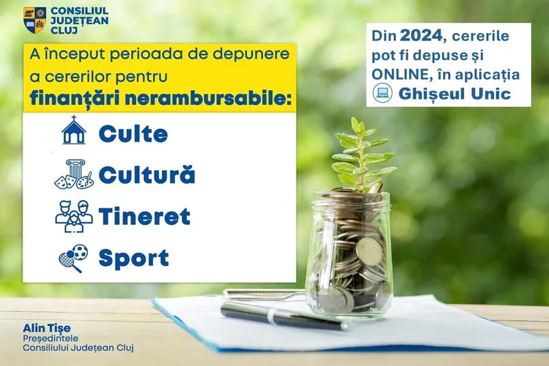 Consiliul Județean Cluj dă startul perioadei de depunere a cererilor pentru finanțări nerambursabile