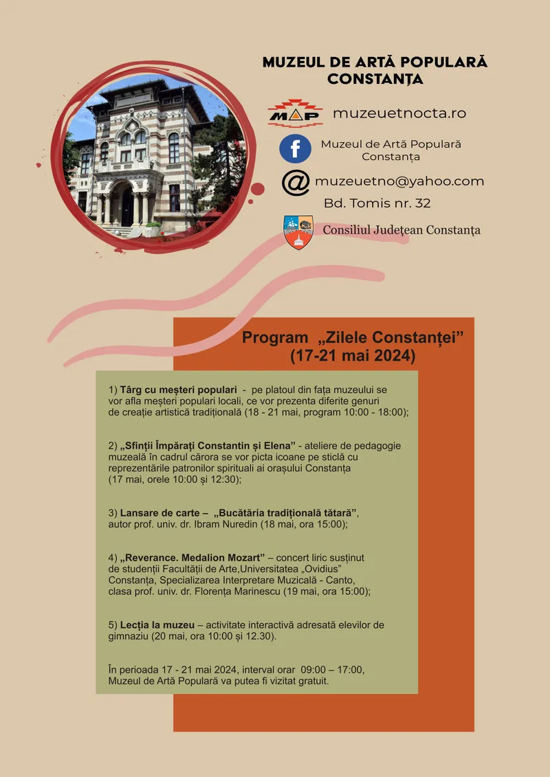Muzeul de Artă Populară Constanța organizează „Zilele Constanței”