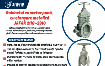 Robinet cu sertar pană, cu etanșare metalică JAFAR 2110, 2910