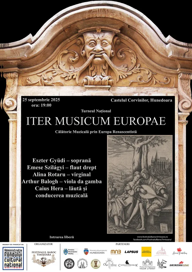 Turneul Iter Musicum Europae oprește la Castelul Corvinilor din Hunedoara și la Magna Curia din Deva