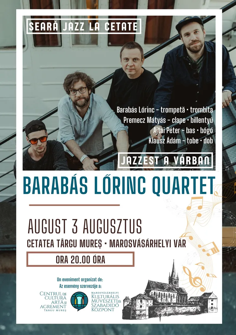 Barabás Lőrinc Quartet revine la Târgu Mureș după opt ani și cântă într-o  nouă formulă