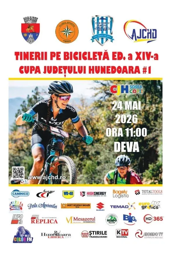 Deva: restricții de circulație pe 24 mai 2026 pentru evenimentul „Tinerii pe bicicletă”