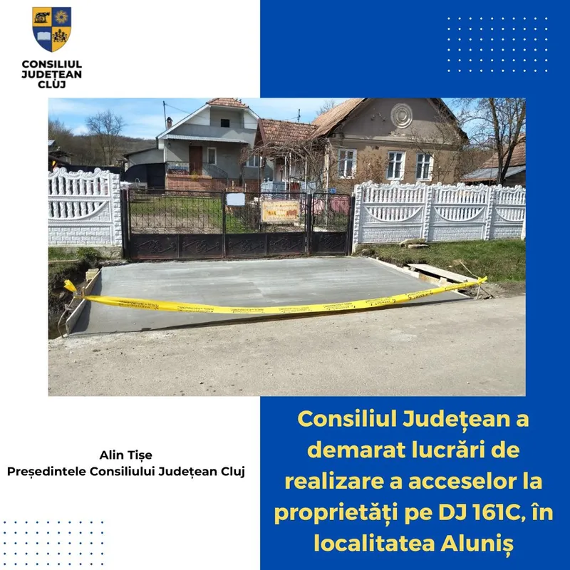 Consiliul Județean a demarat lucrări de realizare a acceselor la proprietăți pe DJ 161C, în localitatea Aluniș