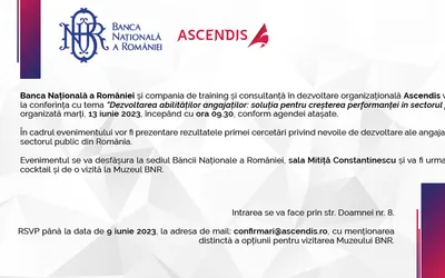 Invitație la conferința Dezvoltarea abilităților angajaților: soluția pentru creșterea performanței în sectorul public