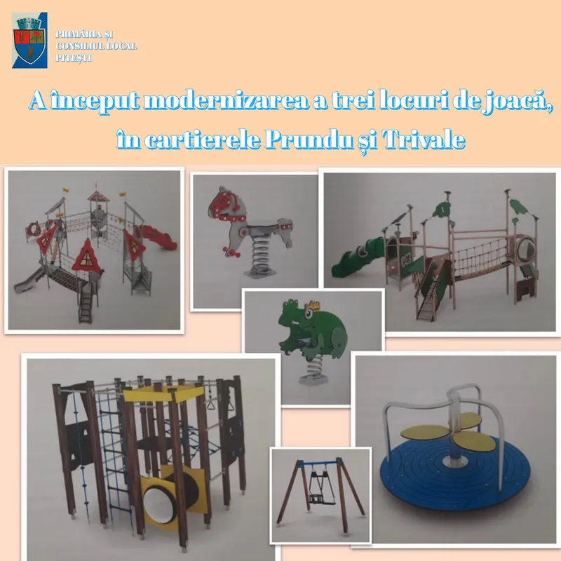 Informații la zi - Au început lucrările pentru modernizarea a trei locuri de joacă, în Pitești