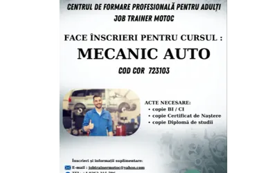 JOB TRAINER MOTOC  anunță deschiderea înscrierilor pentru cursul: Mecanic Auto