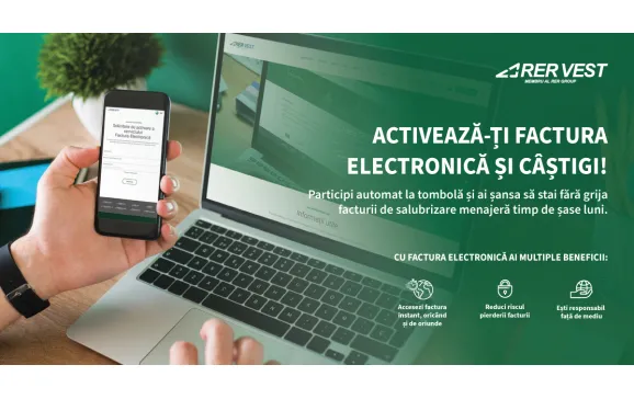 Activează-ți factura electronică RER Vest și câștigi!