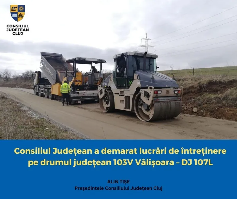 Consiliul Județean a demarat lucrări de întreținere pe drumul județean 103V Vălișoara – DJ 107L
