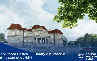 Stadiul proiectului de reabilitare a Castelului Bánffy din Răscruci, la un an și jumătate de la debutul lucrărilor, este de 65%