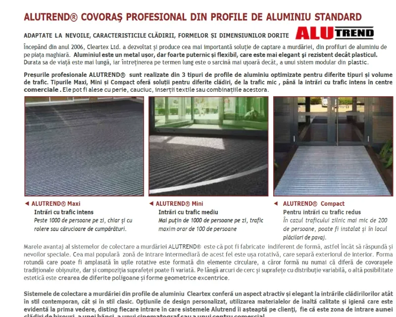 NOU SISTEM MODULAR DE PREȘURI PROFESIONALE PENTRU RETINEREA MURDĂRIEI