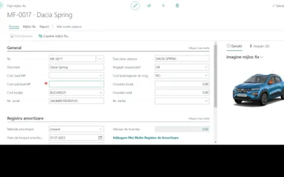 Definire și achiziție mijloace fixe în ERP Business Central