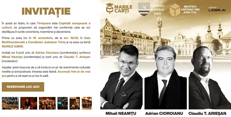 Încep Conferințele de la Timișoara